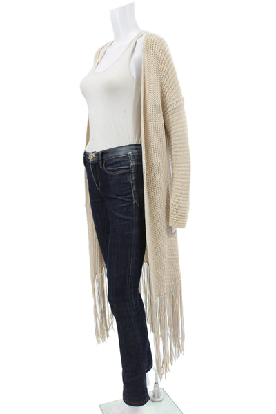 Acrobat Womens Cardigan Beige Cotton V Neck Long Sleeve Size XS