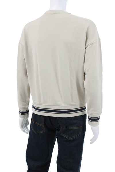 Armani Exchange Mens Pullover Sweatshirt Beige Cotton Crewneck Size M