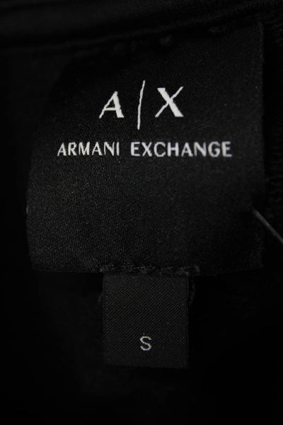 Armani Exchange Men's Pullover Sweatshirt Black Cotton Blend Size S