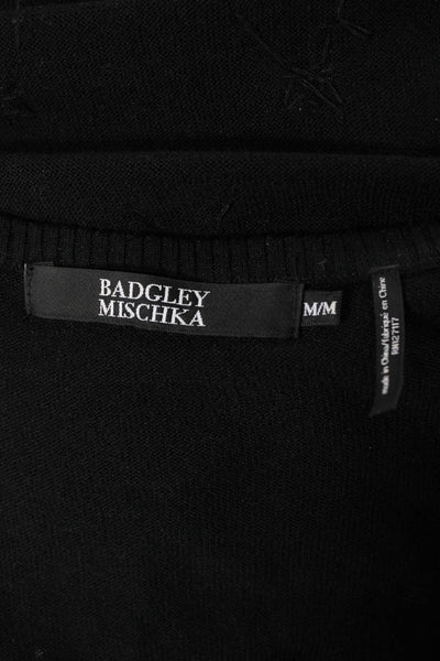 Badgley Mischka Women Black Silk Blend Scoop Neck Sleeveless Tank Size M