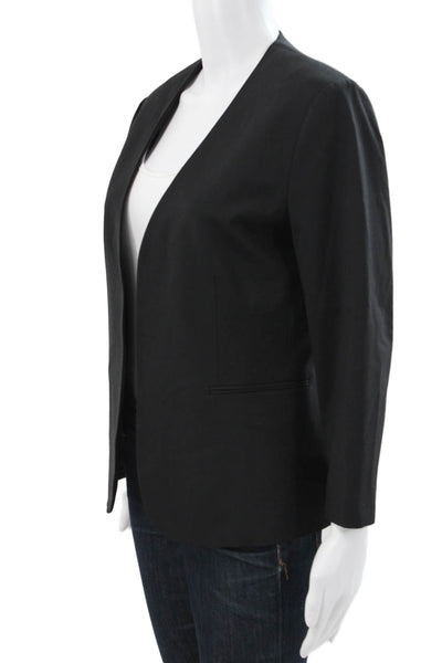 Theory Womens Black Basic Jacket 3/4 Sleeve Wool Blend Size 8