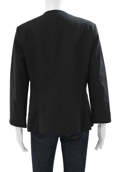 Theory Womens Black Basic Jacket 3/4 Sleeve Wool Blend Size 8