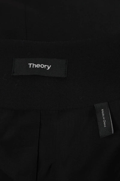 Theory Womens Black Basic Jacket 3/4 Sleeve Wool Blend Size 8