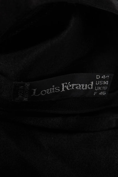 Louis Feraud Women Black Viscose Tunic Blouse 3/4 Sleeve Size 14