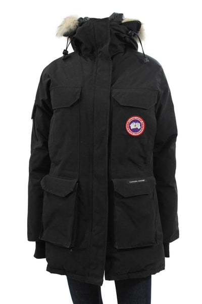 Canada Goose Unisex Parka Black Zip Polyester Long Sleeve Size XS