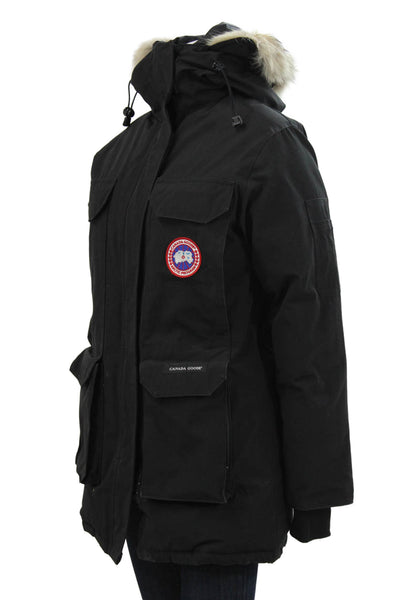 Canada Goose Unisex Parka Black Zip Polyester Long Sleeve Size XS