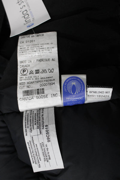 Canada Goose Unisex Parka Black Zip Polyester Long Sleeve Size XS