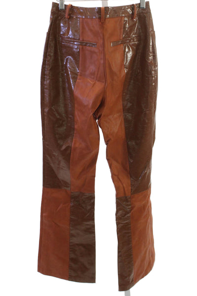 Avec Les Filles Women Dress Pants Brown Polyurethane Zip Size 4