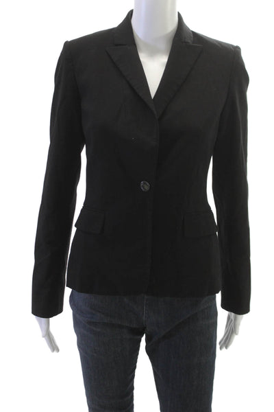 Calvin Klein Women Black Pant Suit Blazer Polyester Long Sleeve Button Size 6