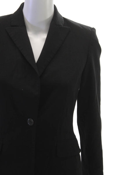 Calvin Klein Women Black Pant Suit Blazer Polyester Long Sleeve Button Size 6