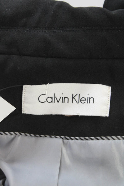 Calvin Klein Women Black Pant Suit Blazer Polyester Long Sleeve Button Size 6