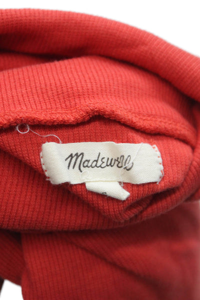 Madewell Womens Cropped Turtleneck Tee Red Long Sleeve Size S