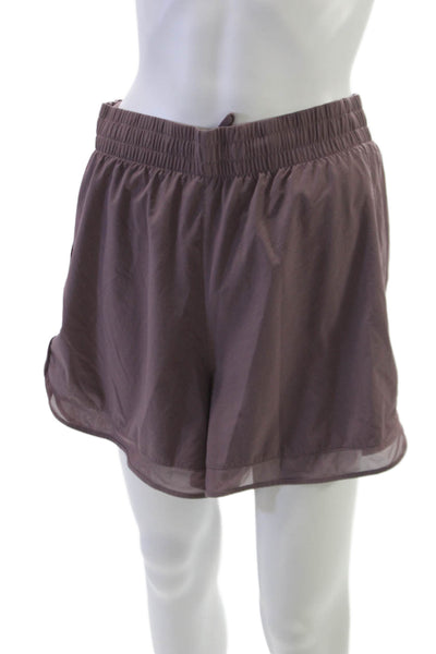 Athleta Womens Athletic Shorts Purple Drawstring Polyester Blend Size 3X