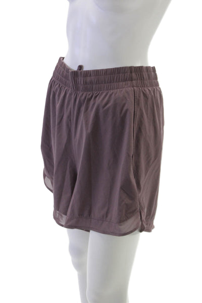 Athleta Womens Athletic Shorts Purple Drawstring Polyester Blend Size 3X