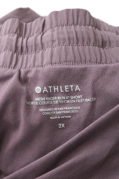 Athleta Womens Athletic Shorts Purple Drawstring Polyester Blend Size 3X