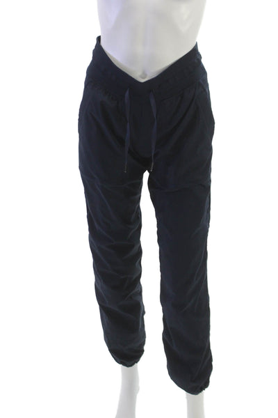 Lululemon Womens Blue Nylon Jogger Pants Drawstring Inseam 31 Size 4