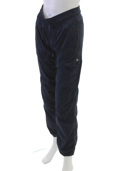 Lululemon Womens Blue Nylon Jogger Pants Drawstring Inseam 31 Size 4