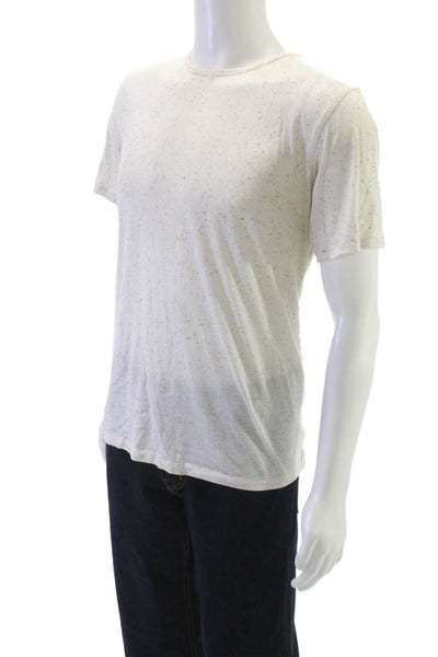 Rag & Bone Mens T-Shirt Ivory Graphic Crew Neck Short Sleeve Size M