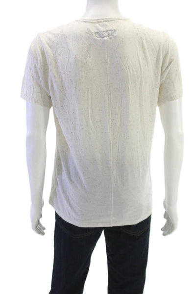 Rag & Bone Mens T-Shirt Ivory Graphic Crew Neck Short Sleeve Size M