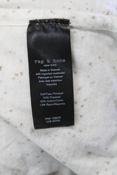 Rag & Bone Mens T-Shirt Ivory Graphic Crew Neck Short Sleeve Size M