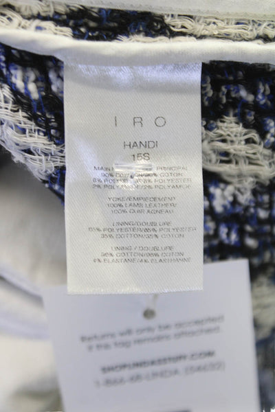 IRO Womens Basic Jacket White Geometric Long Sleeve Button Cotton Size 38