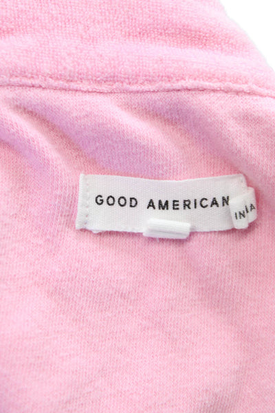 Good American Womens Romper Pink Button Short Sleeve Cotton Size 1