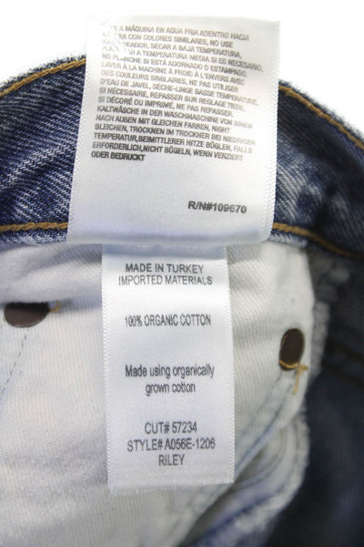 Agolde Womens Straight Jeans Blue High Rise Button 100% Cotton Size 26
