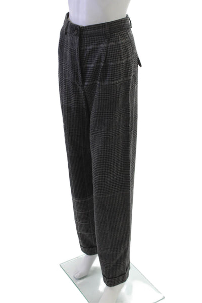 McQ Unisex Adults Gray Wool Plaid Dress Pants 30in Inseam Size XS