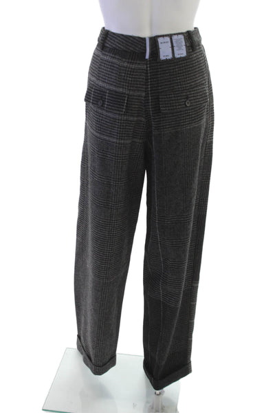 McQ Unisex Adults Gray Wool Plaid Dress Pants 30in Inseam Size XS