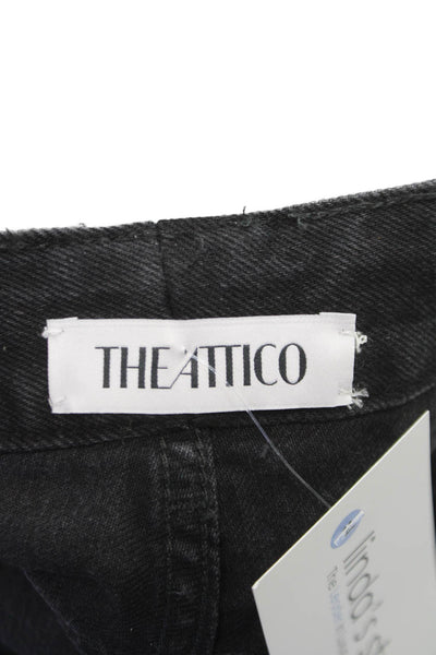 The Attico Womens Tapered Jeans Black Cotton Low Rise Size S