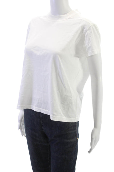 Sombra Oscura Women Basic White Cotton Crew Neck Short Sleeve T-Shirt Size L