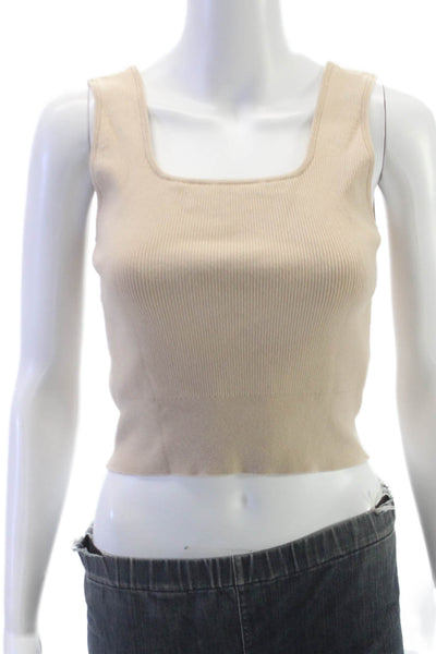Naked Cashmere Women Cropped Square Neck Cashmere Tank Size L
