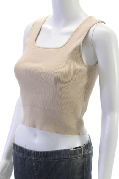 Naked Cashmere Women Cropped Square Neck Cashmere Tank Size L