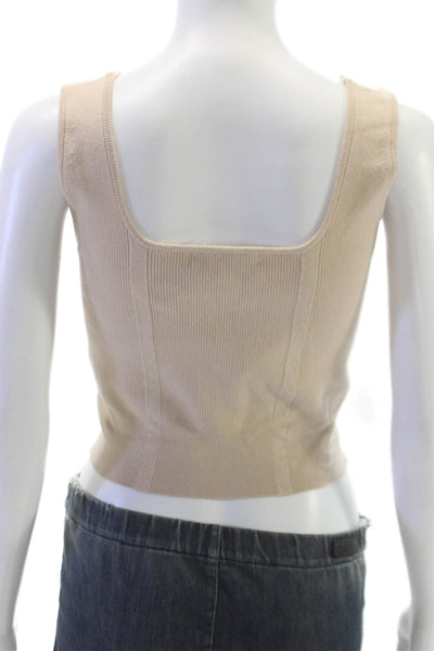 Naked Cashmere Women Cropped Square Neck Cashmere Tank Size L