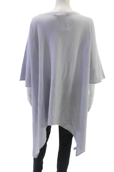 Kassalty Women Tunic Sweater Gray Boat Neck 3/4 Sleeve Nylon Fall Size L