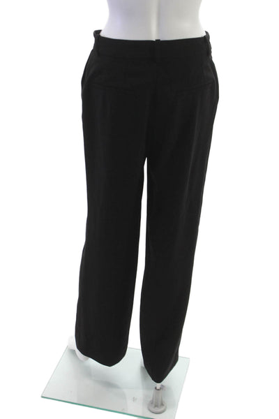 Zara Women Solid Black Dress Pants Button Polyester Size S