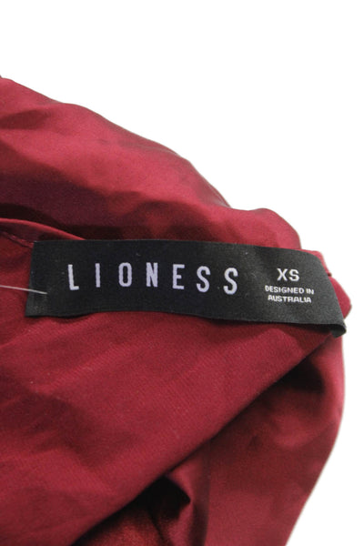 Lioness Women Cropped Cowl Neck Sleeveless Tank Red Size XS