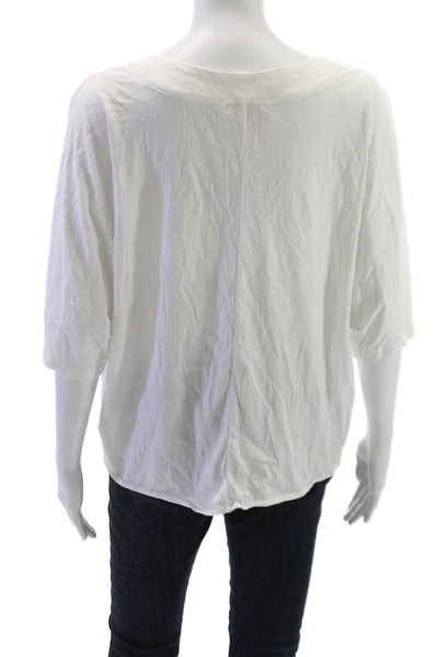 Michael Michael Kors Womens White V Neck Cotton 3/4 Sleeve Blouse Size XL