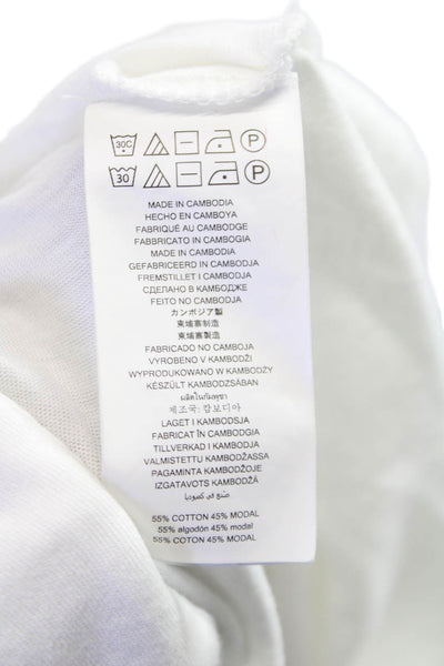 Michael Michael Kors Womens White V Neck Cotton 3/4 Sleeve Blouse Size XL