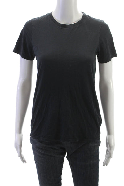 Everlane Women Black Supima Cotton Basic T-Shirt Crew Neck Short Sleeve Size M