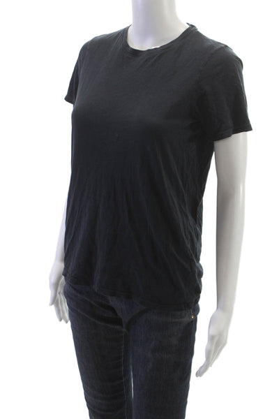 Everlane Women Black Supima Cotton Basic T-Shirt Crew Neck Short Sleeve Size M