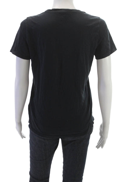 Everlane Women Black Supima Cotton Basic T-Shirt Crew Neck Short Sleeve Size M