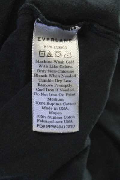 Everlane Women Black Supima Cotton Basic T-Shirt Crew Neck Short Sleeve Size M