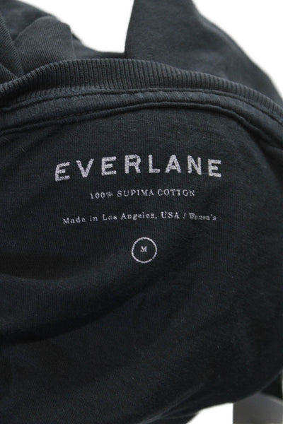 Everlane Women Black Supima Cotton Basic T-Shirt Crew Neck Short Sleeve Size M