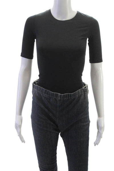 Everlane Womens Black Supima Cotton Crew Neck Short Sleeve T-Shirt Size 2XS