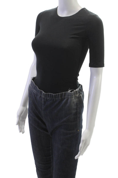 Everlane Womens Black Supima Cotton Crew Neck Short Sleeve T-Shirt Size 2XS