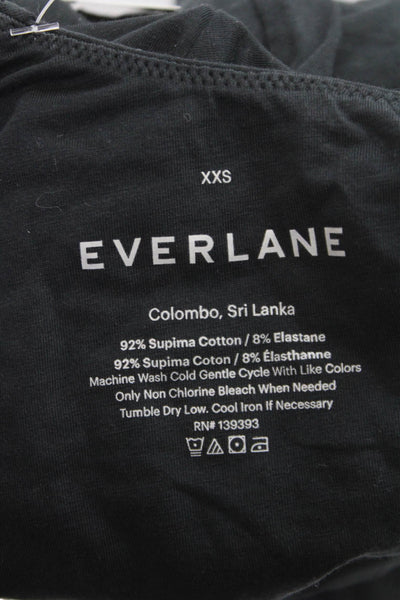 Everlane Womens Black Supima Cotton Crew Neck Short Sleeve T-Shirt Size 2XS