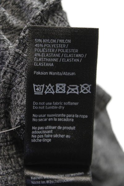 Ivy Park Womens Cropped Gray Nylon Crew Neck Short Sleeve T-Shirt Size L