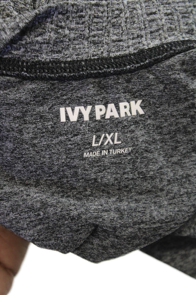Ivy Park Womens Cropped Gray Nylon Crew Neck Short Sleeve T-Shirt Size L