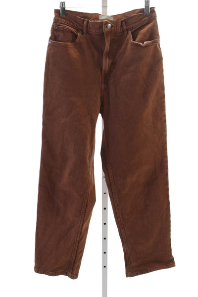 Everlane Womens Brown Straight Jeans High Rise Cotton Blend Tall Size 29